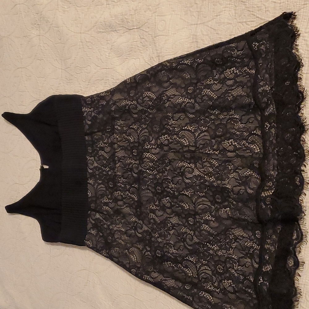 Moulinette Soeurs by Anthropologie Black Silk Lace Dress Size 4 - Picture 3 of 16